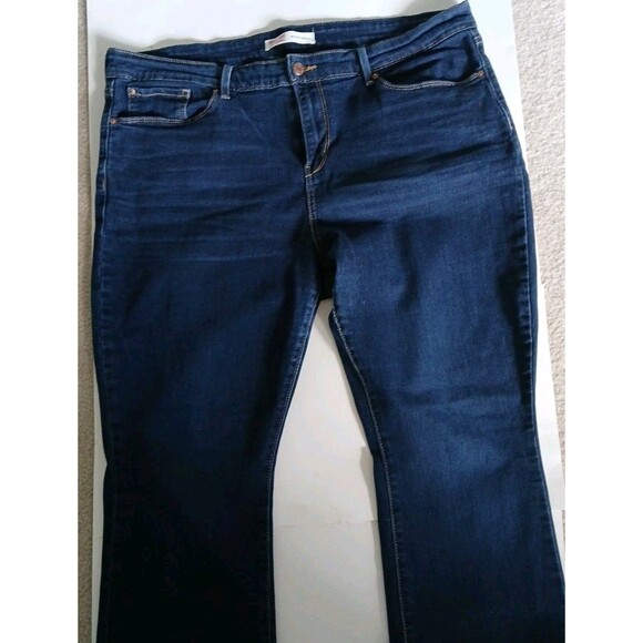Signature Levi's Women  Bootcut Jeans Sz 18M 34 X 32 Denim Mid Rise Dark Wash - Picture 4 of 16